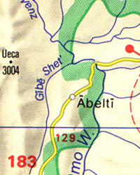 Ethiopia, Eritrea, and Djibouti, Road and Tourist Map.