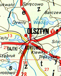 Poland Road and Shaded Relief Tourist Map.