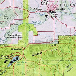 Illinois Road, Topographic, and Shaded Relief Tourist ATLAS and Gazetteer, America.