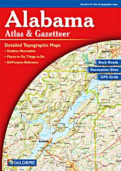 Alabama Road, Topographic, and Shaded Relief Tourist ATLAS and Gazetteer, America.