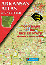 Arkansas, Road, Topographic, and Shaded Relief Tourist ATLAS and Gazetteer, America.