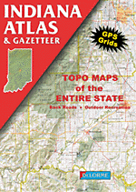 Indiana Road, Topographic, and Shaded Relief Tourist ATLAS and Gazetteer, America.
