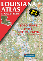 Louisiana Road, Topographic, and Shaded Relief Tourist ATLAS and Gazetteer, America.