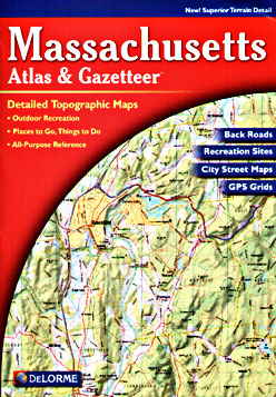 Massachusetts Road, Topographic, and Shaded Relief Tourist ATLAS and Gazetteer, America.