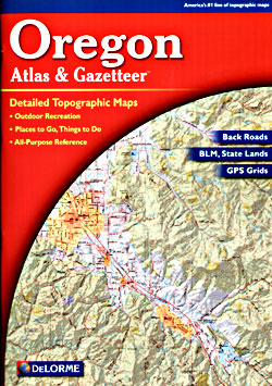 Oregon Road, Shaded Relief and Topographic Tourist ATLAS and Gazetteer, America.
