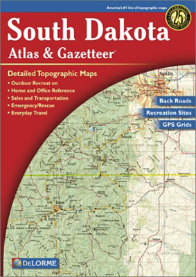 South Dakota Road, Topographic, and Shaded Relief Tourist ATLAS and Gazetteer, America.