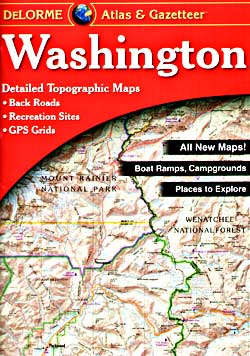 Washington State, Road, Topographic, and Shaded Relief Tourist ATLAS and Gazetteer, America.