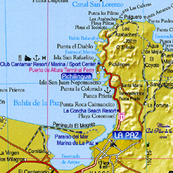 Baja California Road and Shaded Relief Tourist Atlas.