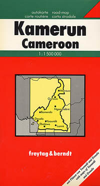 Cameroon Road and Shaded Relief Tourist Map.