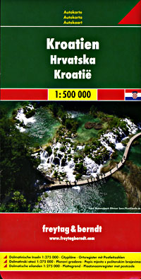 Croatia Road and Shaded Relief Tourist Map.