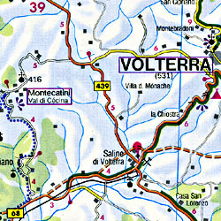 Elba Island Road and Topographic Tourist Map.