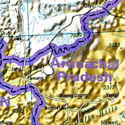 India Road and Shaded Relief Tourist Map.