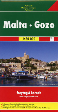 Malta and Gozo Islands, Road and Shaded Relief Tourist Map, Mediterranean.