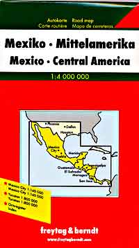 Mexico, Road and Shaded Relief Tourist Map.