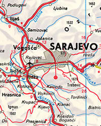 Serbia and Macedonia, Road and Shaded Relief Tourist Map.