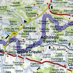 Transylvania Road and Tourist Map, Hungary.