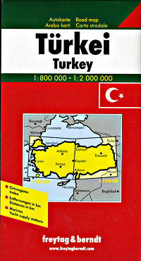 Turkey and Western Turkey, Road and Shaded Relief Tourist Map.