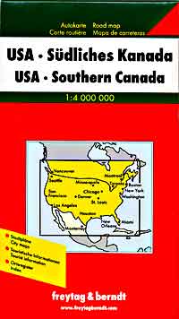 United States, Southern Canada, and Northern Canada, Road and Shaded Relief Tourist Map.