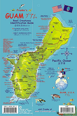 Guam Reef Creatures Guide (Fish Card) Road and Road and Recreation Map, America.