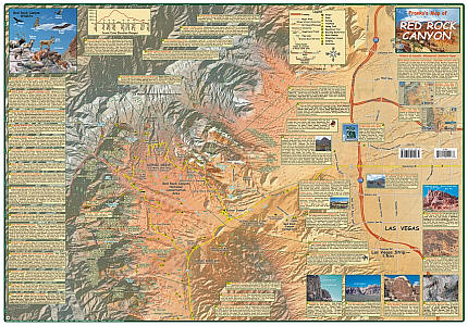 Red Rock Canyon Trail Road and Recreation Map, America.