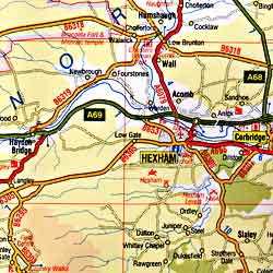 England Northern Road and Tourist Map.