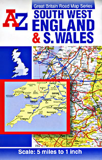 England South West and South Wales Road and Tourist Map.