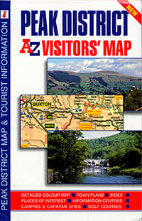 Peak District "Visitors" Road and Tourist Map.