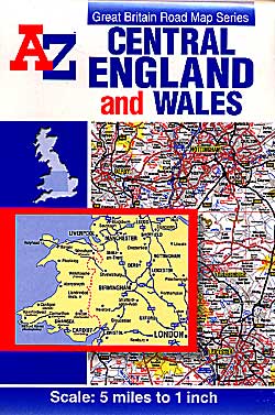 Wales and Central England Road and Tourist Map.