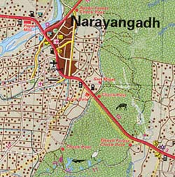 Chitawan, Road and Tourist Map.