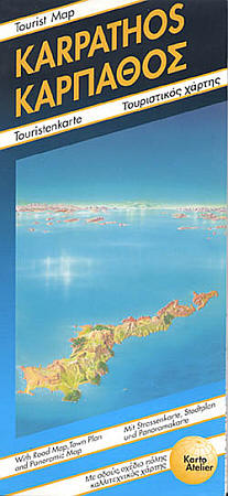 Karpathos Islands, Road and Tourist Map, Greece.