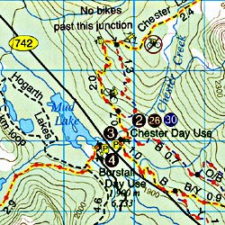 Kananaskis Lakes Road and Topographic Tourist Map, British Columbia and Alberta, Canada.