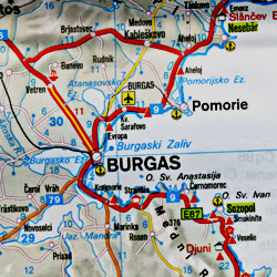 Bulgaria Road and Tourist Map.