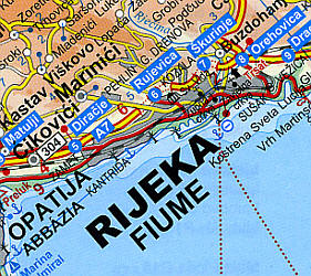 Dalmatia Istria Road and Physical Tourist Map.
