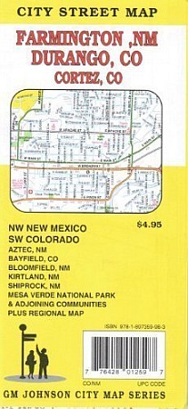 Farmington & Durango city map, Colorado, America.
