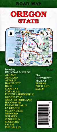 Oregon Road and Tourist Map, America.