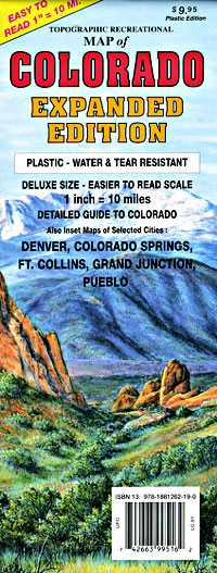 Colorado Road and Recreation "Oversized Expanded" Tourist Map, Colorado, America.