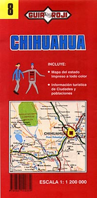 Chihuahua State, Road and Tourist Map, Mexico.