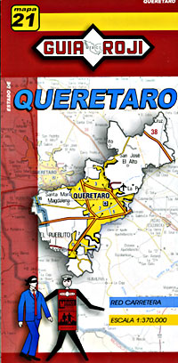 Quer?taro State, Road and Tourist Map, Mexico.