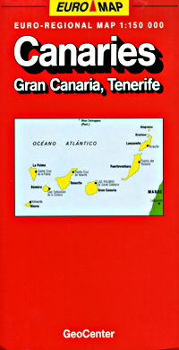 Canary Islands, Road and Shaded Relief Tourist Map, Portugal.