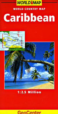 Caribbean, Road and Shaded Relief Tourist Map.
