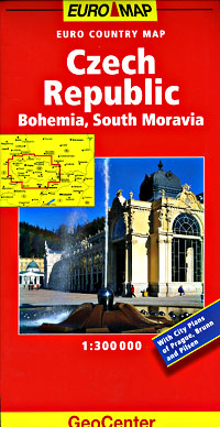 Czech Republic, Road and Shaded Relief Tourist Map.