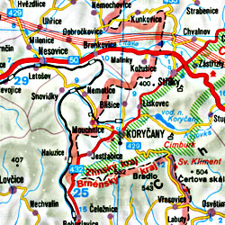 Slovak Republic, Road and Shaded Relief Tourist Map.