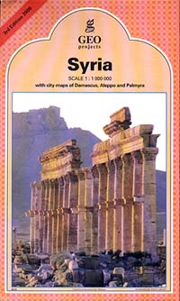 Syria, Road and Physical Tourist Map.