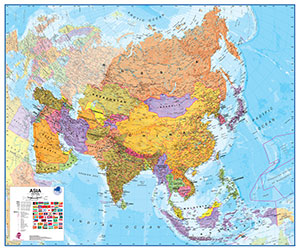 Asia Political WALL Map.