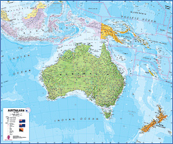 Australasia Political WALL Map.