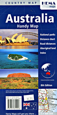 Australia Handy Road and Tourist Map.