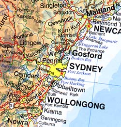 Australia Terrain "Envelope" Road and TOPOGRAPHIC Tourist Map.