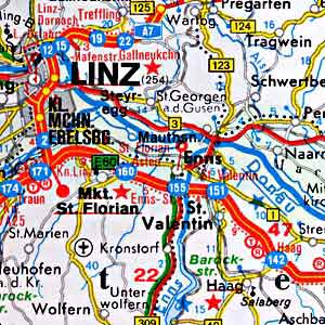 Austria Road and Tourist Map.