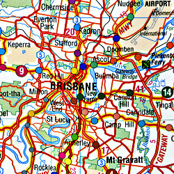 Brisbane day trip map, Australia.