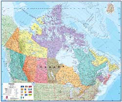 Canada Political WALL Map.
